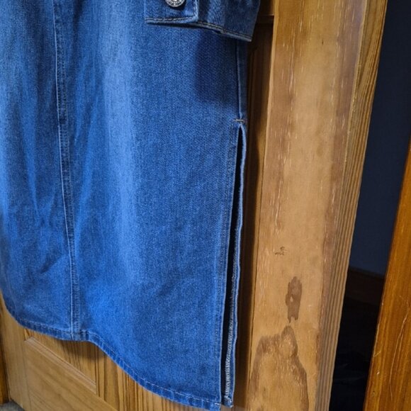 Denim Long Sleeve Button-Up Dress - Picture 4 of 9